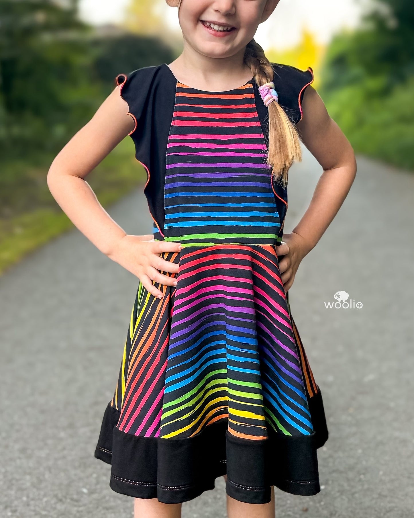 Kleid Flügelschlag ohne Knopfleiste, aus dehnbarem Jersey, mit schmalen Flügelärmeln