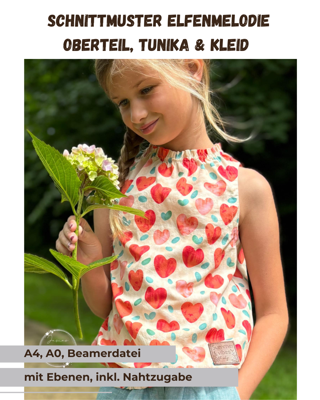 Schnittmuster Elfenmelodie – Oberteil, Tunika & Kleid | PDF-Download | Größen 86-140