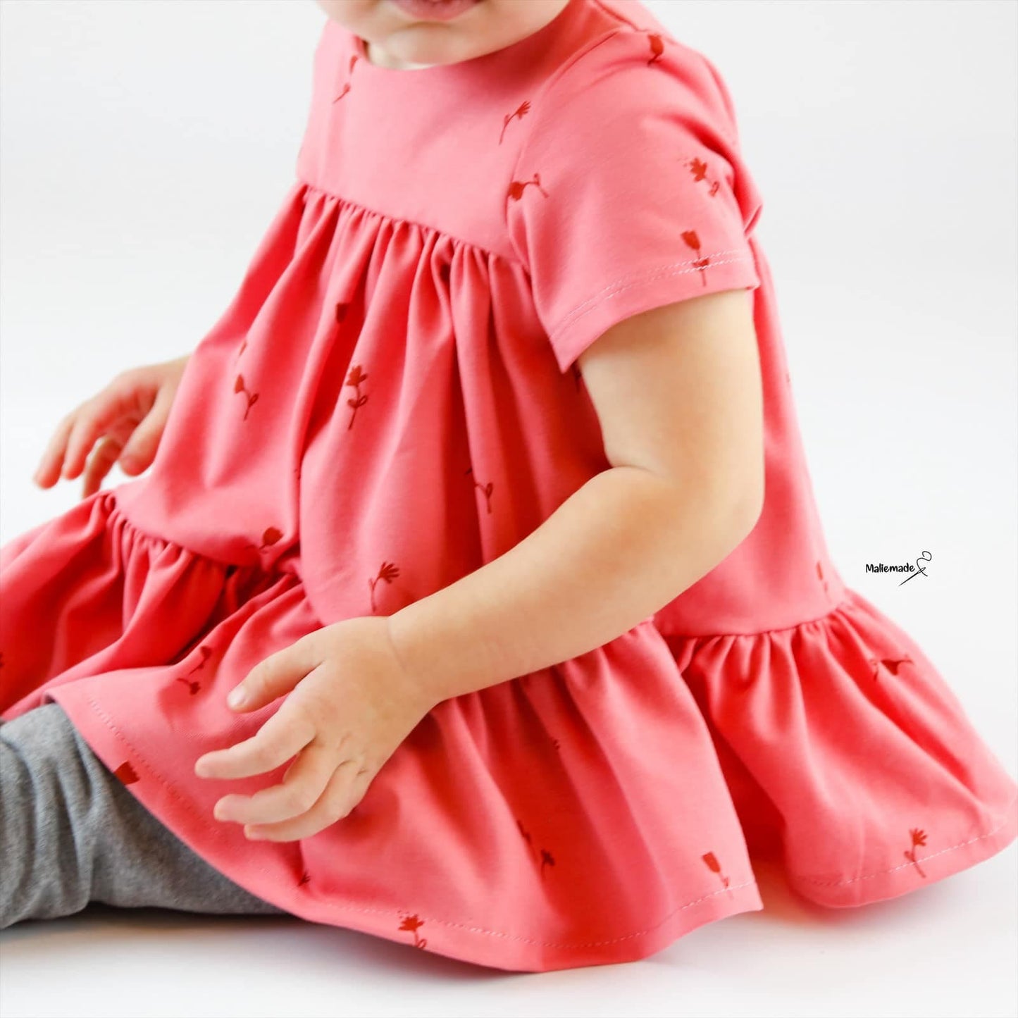 PDF Sewing Pattern Tutorial Tunic Dress Bow Glow (Size 86-152) for Girls Long Sleeve Bow Festive Christmas Wedding