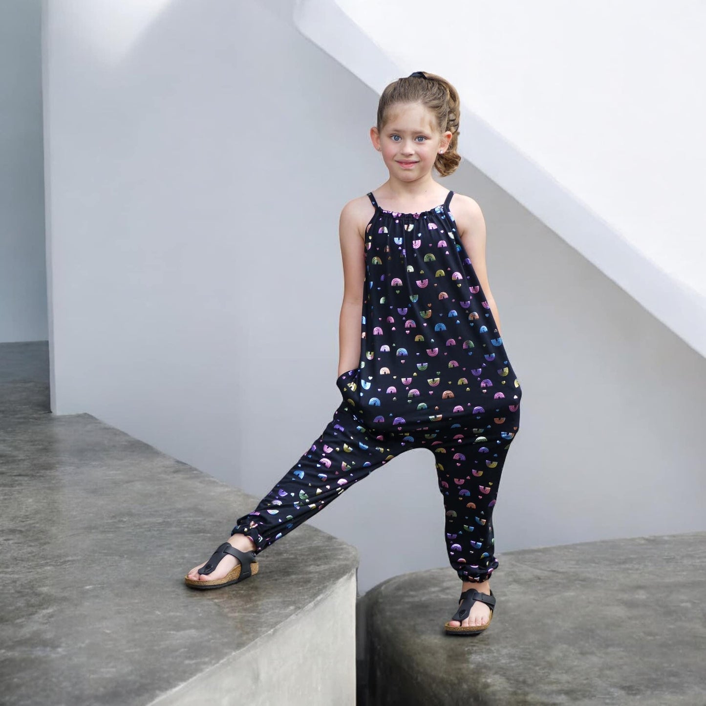 PDF Schnittmuster pattern sewing tutorial Strampler Jumper Romper Sonnenkuss (Gr. 62 - 134) für Kinder Babys Mädchen Jungs A0 A4 Beamer
