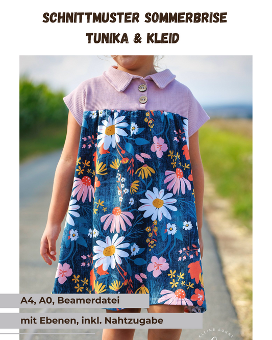 Schnittmuster Sommerbrise – Tunika & Kleid | PDF-Download | Größen 92-158