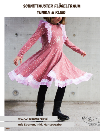 Schnittmuster Flügeltraum - Tunika Kleid | PDF-Download | Größen 86-152