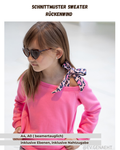 Schnittmuster Rückenwind – Raglan & Off-Shoulder Sweater| PDF-Download | Größen 98-164