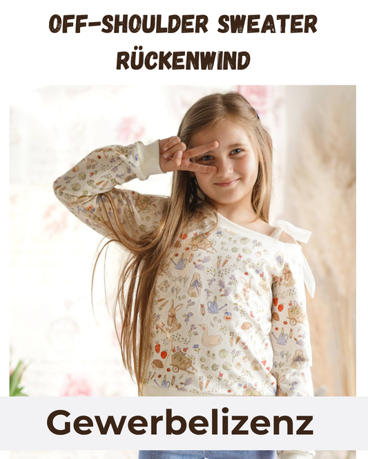 Gewerbelizenz Schnittmuster Raglan & Off-Shoulder Sweater Rückenwind