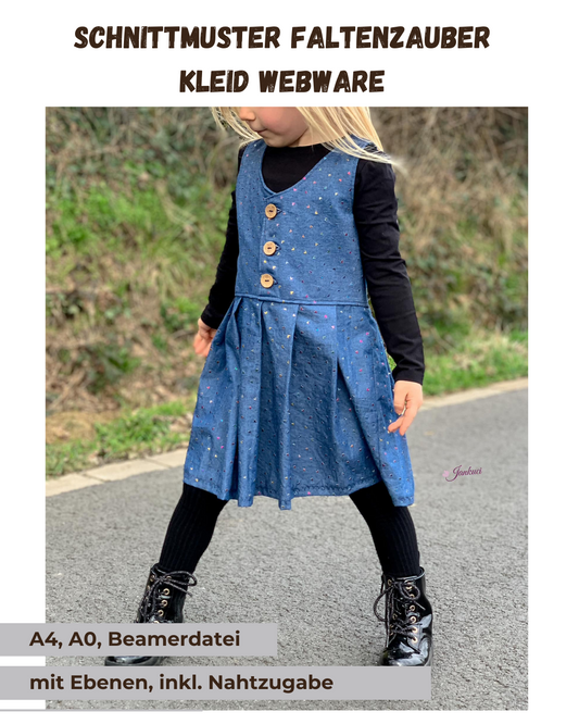 Schnittmuster Faltenglanz für Webware - Kleid | PDF-Download | Größen 86-152