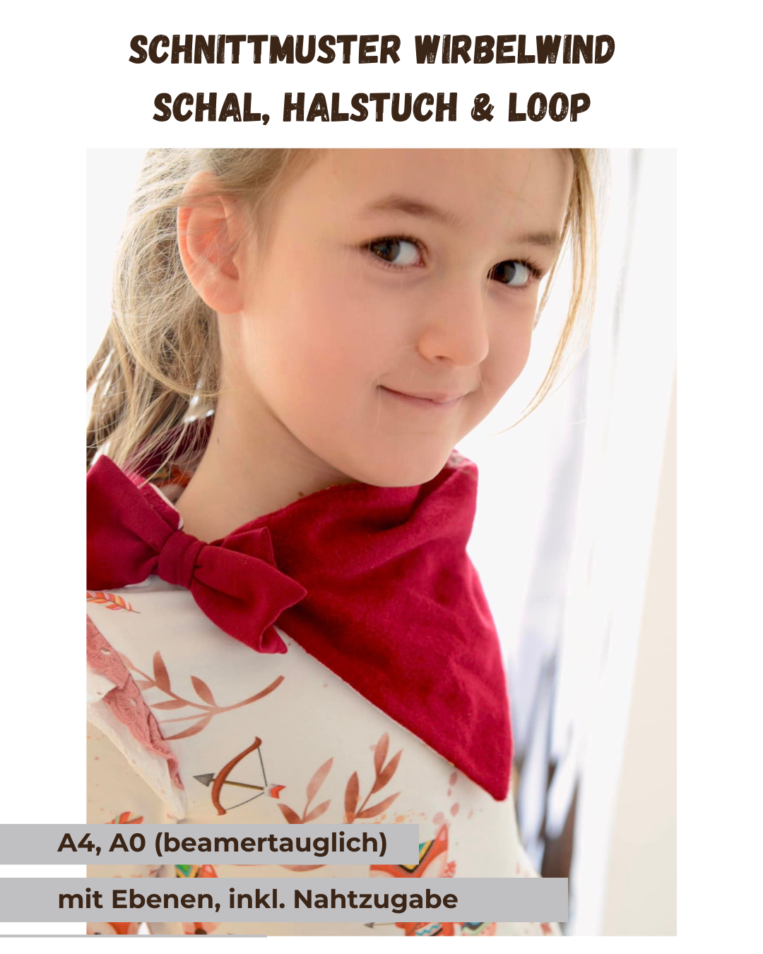 Schnittmuster Wirbelwind – Halstuch, Schal & Loop | PDF-Download | Größen S/M/L (KU 41-56 cm)