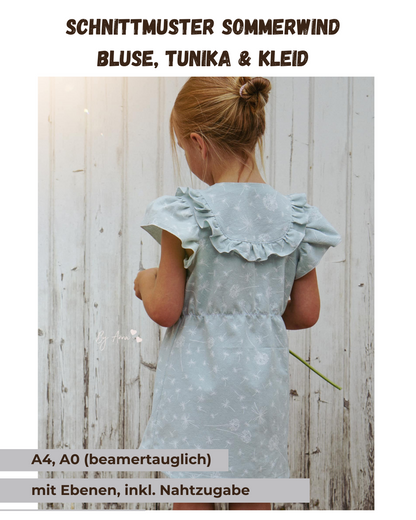 Schnittmuster Sommerwind – Bluse, Tunika oder Kleid | PDF-Download | Größen 86-134