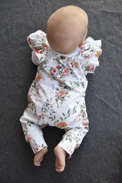 PDF Schnittmuster pattern sewing tutorial Strampler Jumper Romper Sonnenkuss (Gr. 62 - 134) für Kinder Babys Mädchen Jungs A0 A4 Beamer